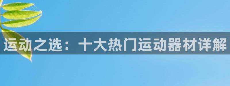 fb体育软件：运动之选：十大热门运动器材详解